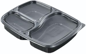 3cp Plastic Meal Tray With Lid