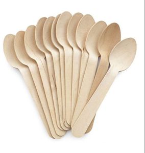 Beige 160mm Disposable Wooden Spoon