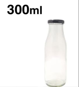 Glass 300ml Milk Bottle With Cap