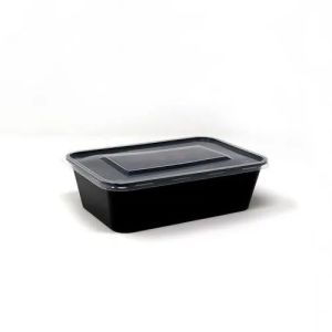 Rectangular 650ml Plastic Black Container
