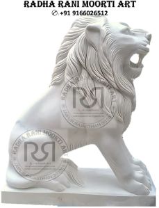 Marble Lion Statue (Size 3.50 Ft)