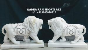 Marble Lion Statue (Size 3.50 Ft)