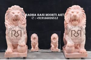 Marble Lion Statue (Size 3.50 Ft)