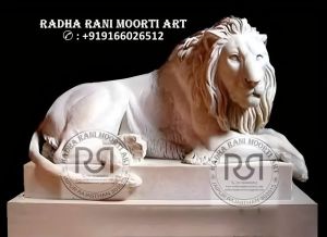 Marble Lion Statue (Size 3.50 Ft)