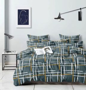 4 Pcs Glace Cotton Printed Comforter Set