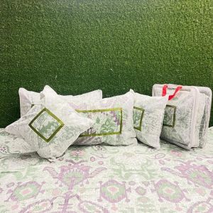 5 Pcs Abstract Printed Quilted Bedding Set