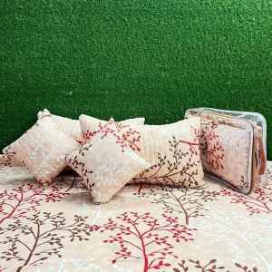 5 Pcs Polycotton Ethnic Print Quilted Bedding Set