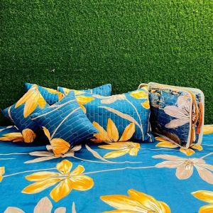 5 Pcs Polycotton Ethnic Print Quilted Bedding Set