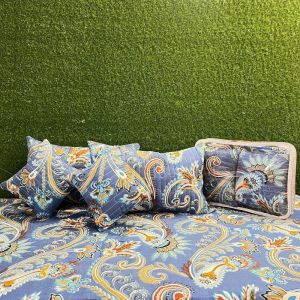 5 Pcs Polycotton Ethnic Print Quilted Bedding Set