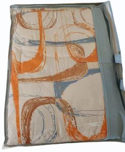 Beige Printed Ultrasonic Quilted Reversible Microfiber Comforter