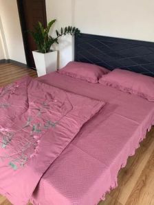 Heavy Embroidery Poly Cotton Double Bedding Set