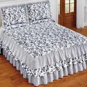 Polycotton Ruffle Lace King Size Bedding Set