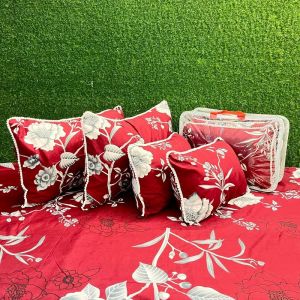 5 Pcs Designer Paisley Print Quilted Bedding Set