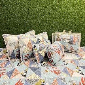 5 Pcs Designer Paisley Print Quilted Bedding Set