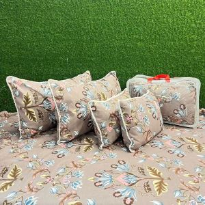 5 Pcs Designer Paisley Print Quilted Bedding Set