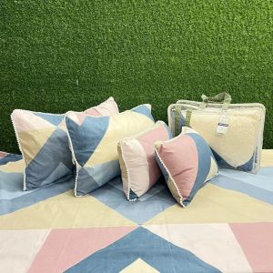 5 Pcs Designer Paisley Print Quilted Bedding Set