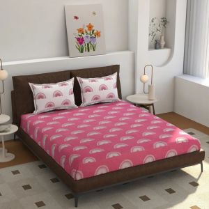 Multi Color Micro Fiber Double Fitted Bed Sheet