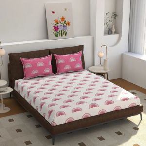 Multi Color Micro Fiber Double Fitted Bed Sheet