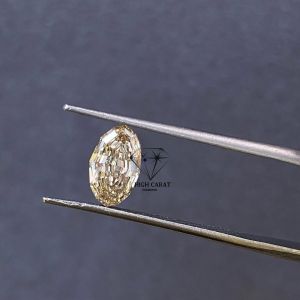 Antique Oval Step Cut Yellow Fancy Loose Diamond