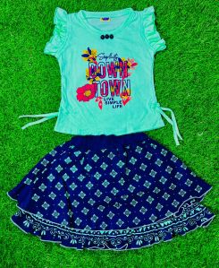 Girls Skirt Top Set