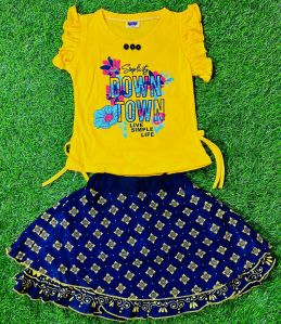 Girls Skirt Top Set