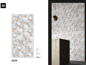 3D White Glossy Vitrified Tiles