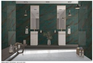 Qmica Green High Gloss Vitrified Tiles