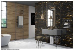 Tona Black High Gloss Vitrified Tiles