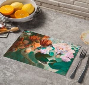 Lotus Themed Artistic Table Placemat