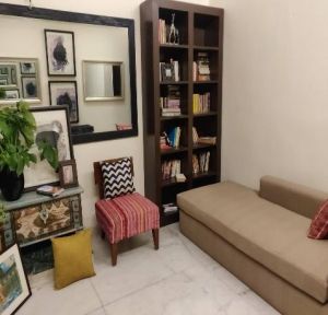 Striped Upholstered Accent Chair