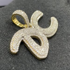 Hip Hop Moissanite Letter Iced Out Diamond Pendants