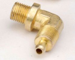 Brass 90° Male Pipe to Male Flare Elbow Adapter