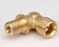 Golden Brass 90° Male Pipe Elbow with Flange