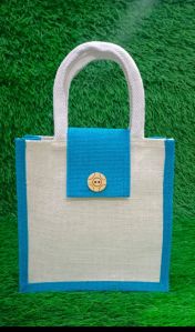 Loop Handle Jute Shopping Bag with Button