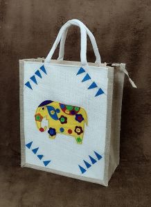 Printed Jute Lunch Bag