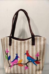 Thread Work Jute Shopping Bag