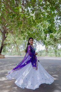 Women\'s White Designer Ladies Cotton Lehenga Choli