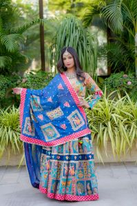 Women\'s Traditional Blue Printed Designer Lehenga Choli