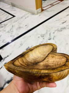 Heart Shape Wooden Candle Bowl
