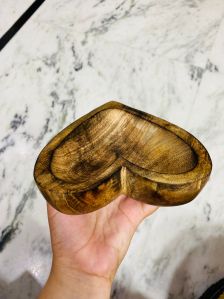 Heart Shape Wooden Candle Bowl