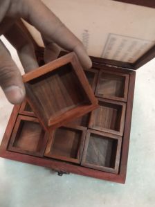 Brown Wooden Spice Box