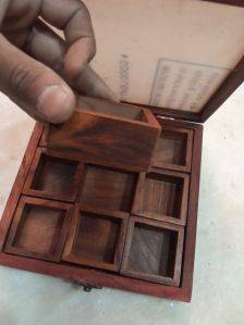 Brown Wooden Spice Box