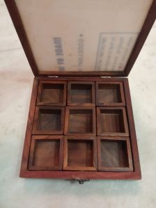 Brown Wooden Spice Box