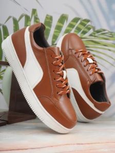Ladies L1004 Tan & White Synthetic Casual Shoes