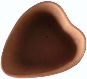 Decorative Heart Shaped Clay Diya