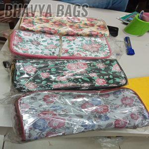 4 Piece Flower Print Pouch