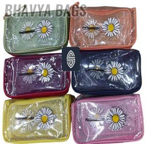 4 Piece PVC Flower Print Pouch Set
