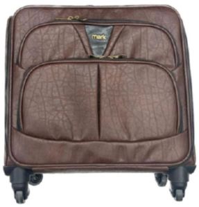4 Wheel Leather Trolley Bag