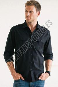 Men Cotton Full Sleeve Cargo Shirt