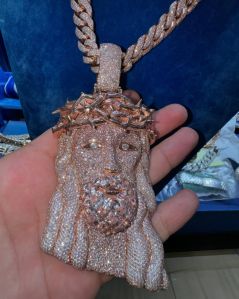 Gold Silver 925 Iced Out Hip Hop Rapper Pendant